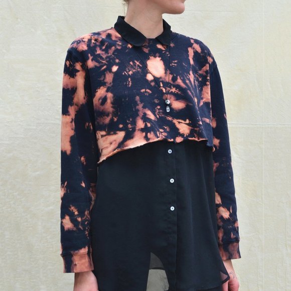 Vintage reverse tie dye cropped sweatshirt - Picture 2 of 6